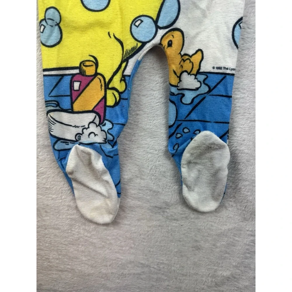 Vintage 1992 Barney Dino Sleeper Pajamas PJ Front‎ & Back Bath Image Size Medium